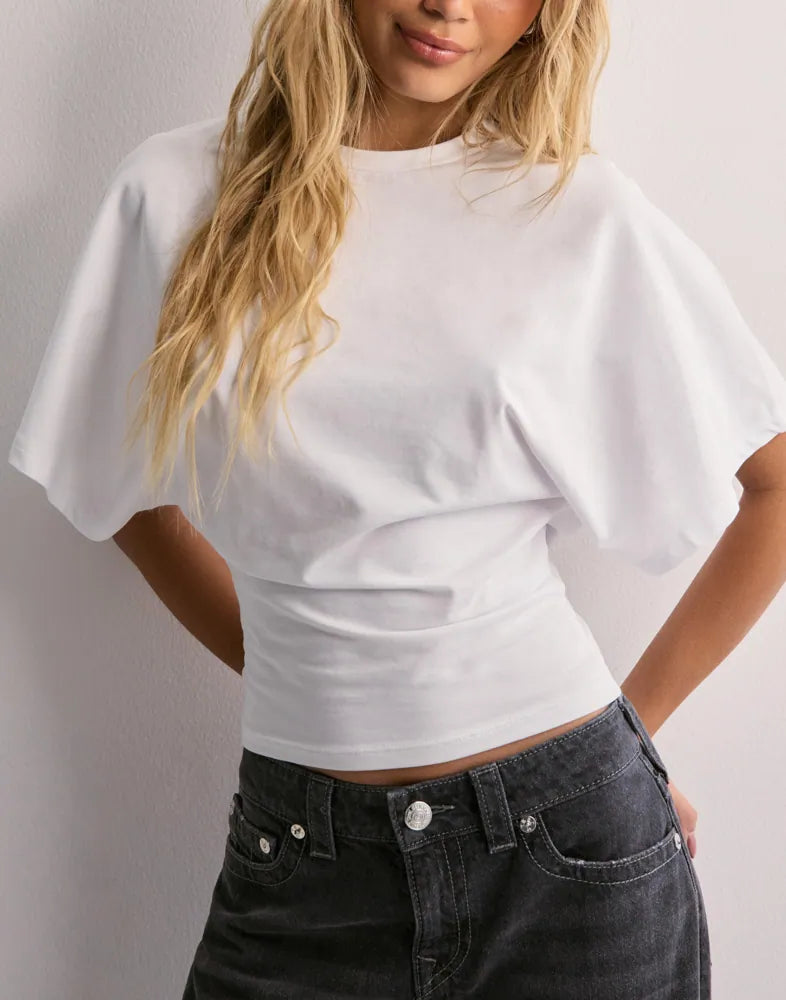 Women's Casual Wide Sleeve Top with Short Lightweight Design