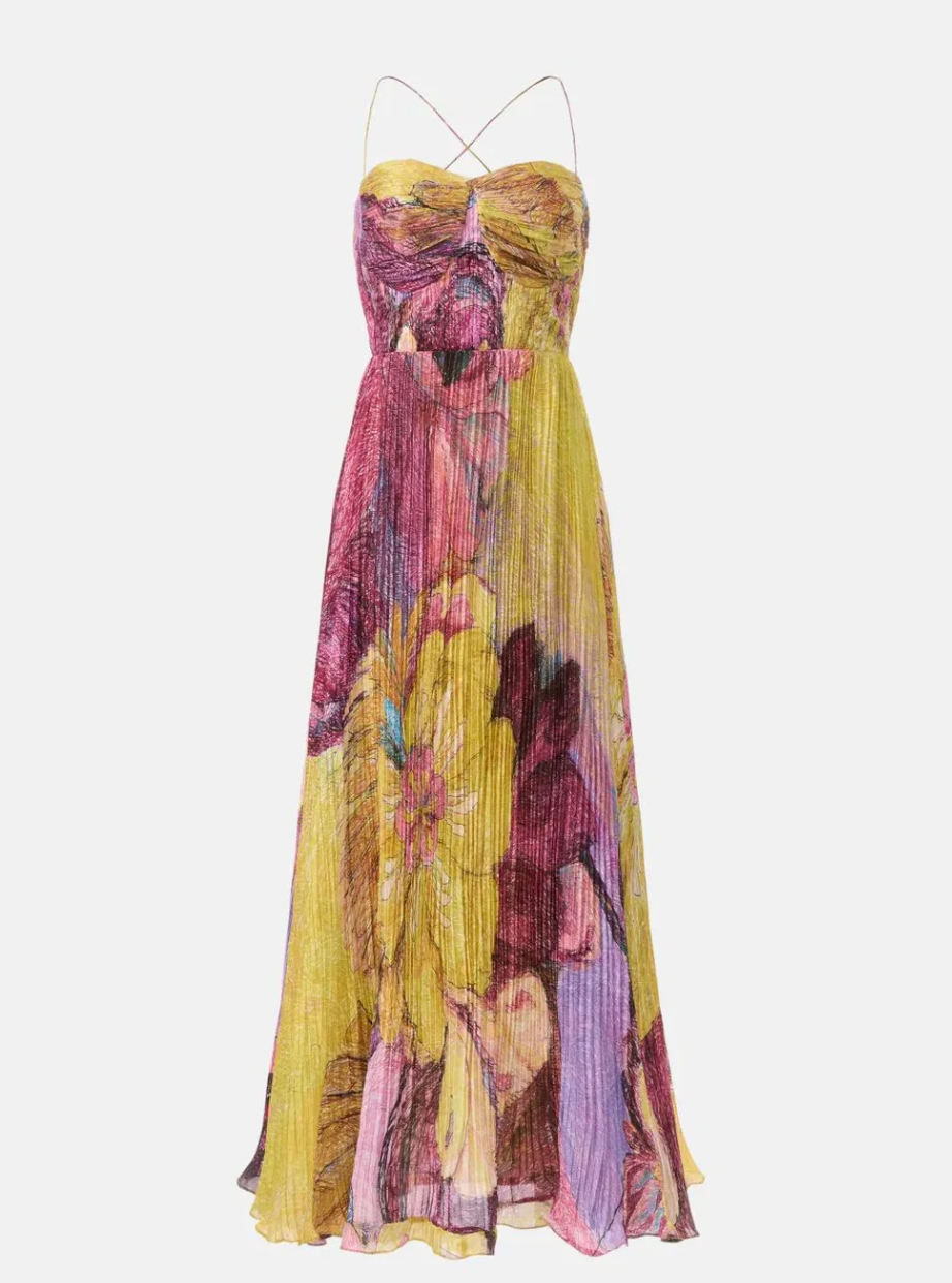 Floral Print Dress with V-Neck and Short Sleeves for Women