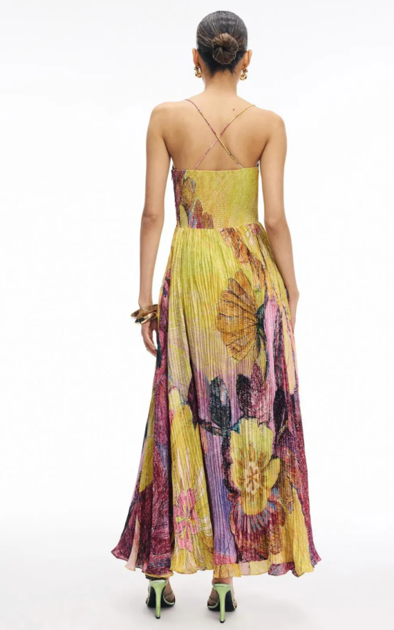 Floral Print Dress with V-Neck and Short Sleeves for Women