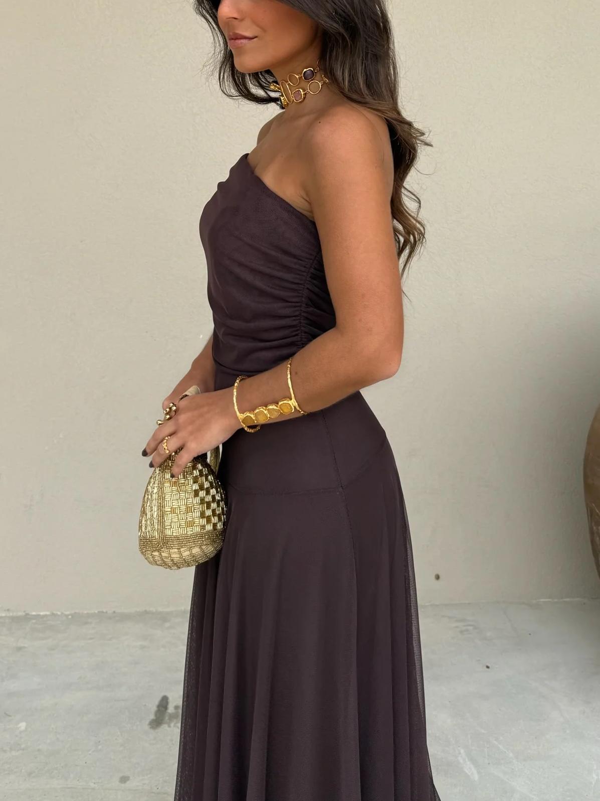 Women's Casual V-Neck Dress with Short Sleeves and Flared Skirt