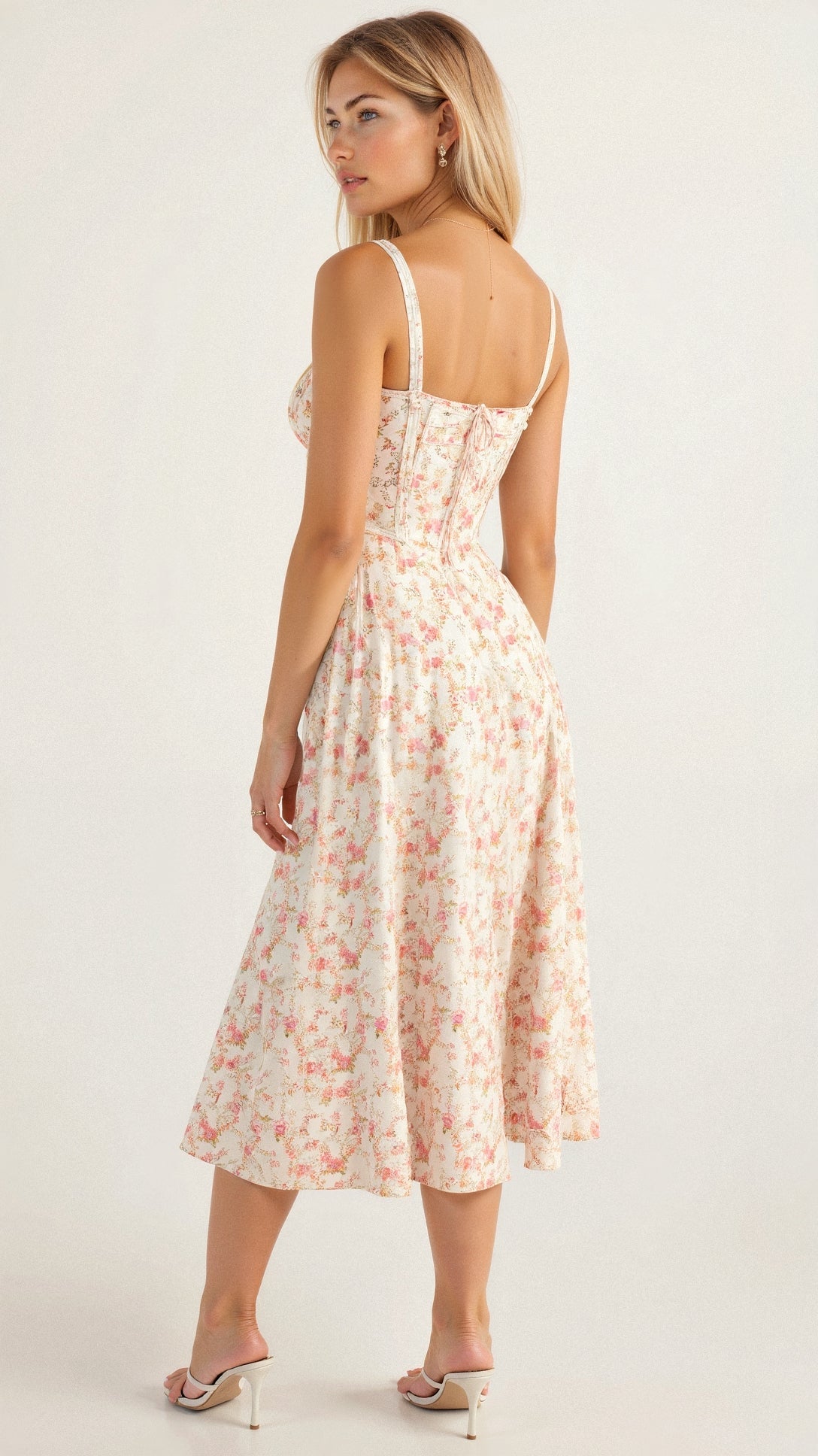 Women’s Corset Midi Dress with Straps