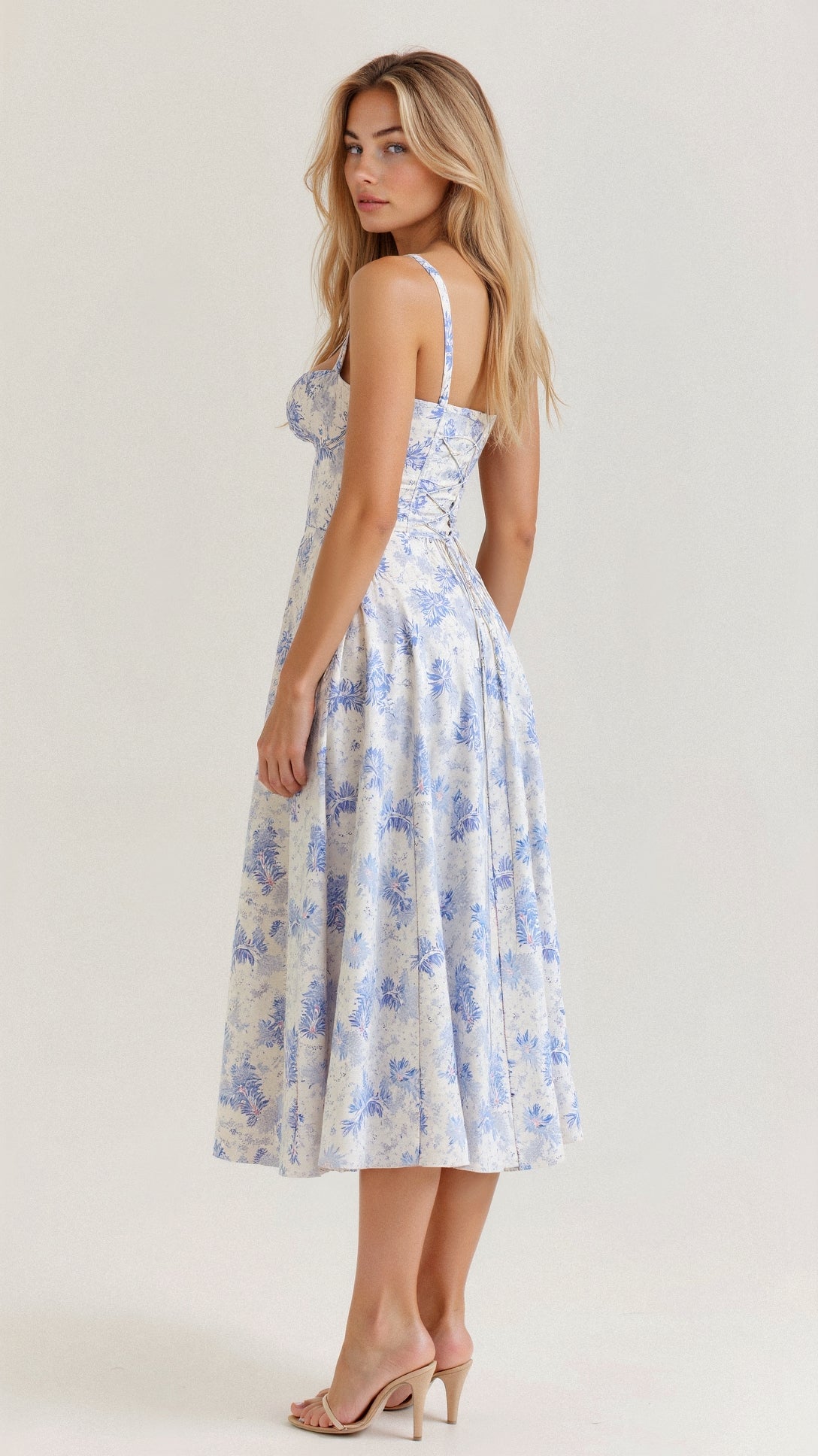 Women’s Corset Midi Dress with Straps