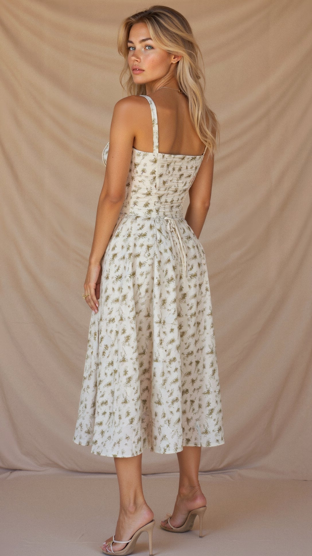 Women’s Corset Midi Dress with Straps