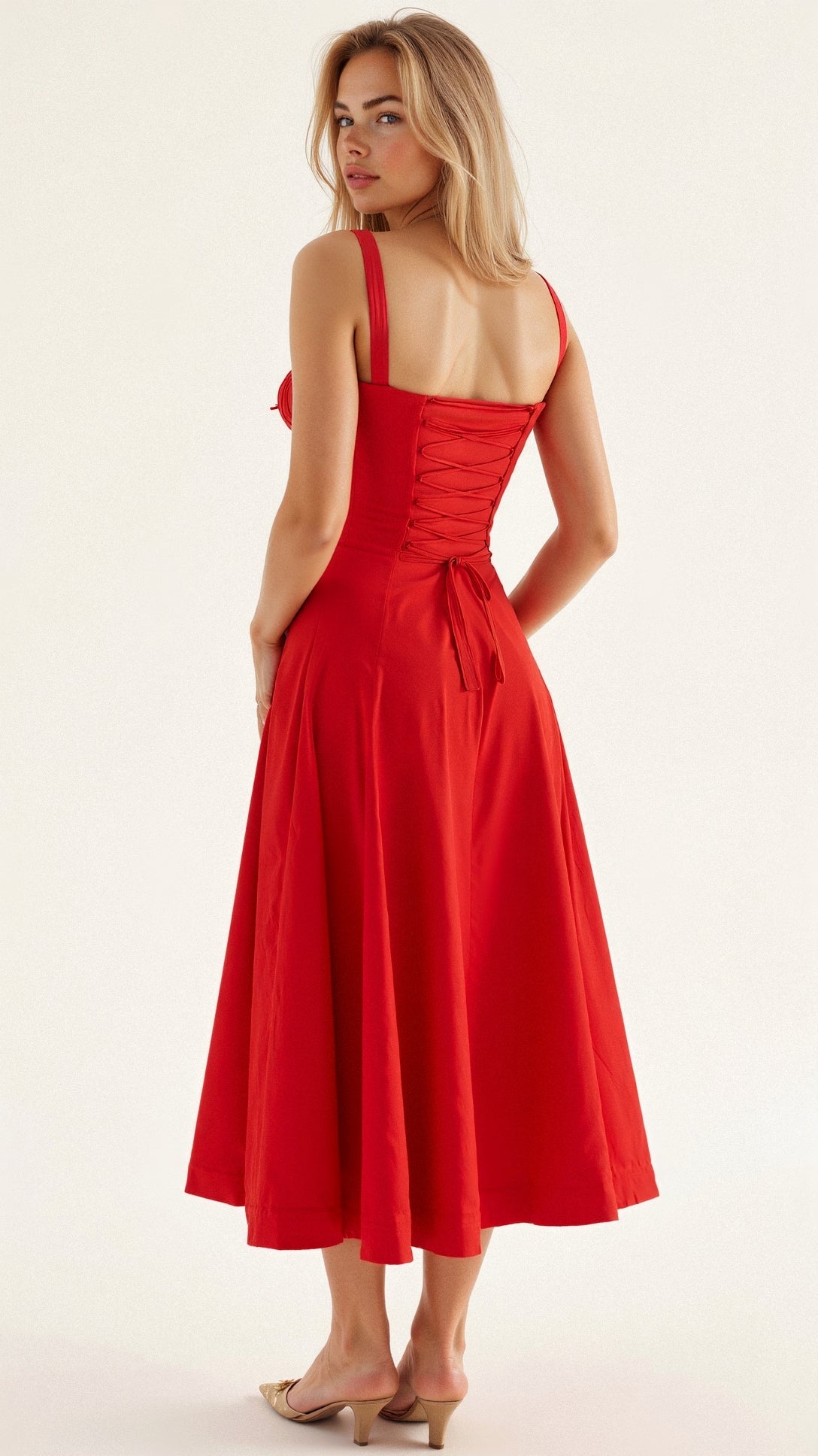 Women’s Corset Midi Dress with Straps