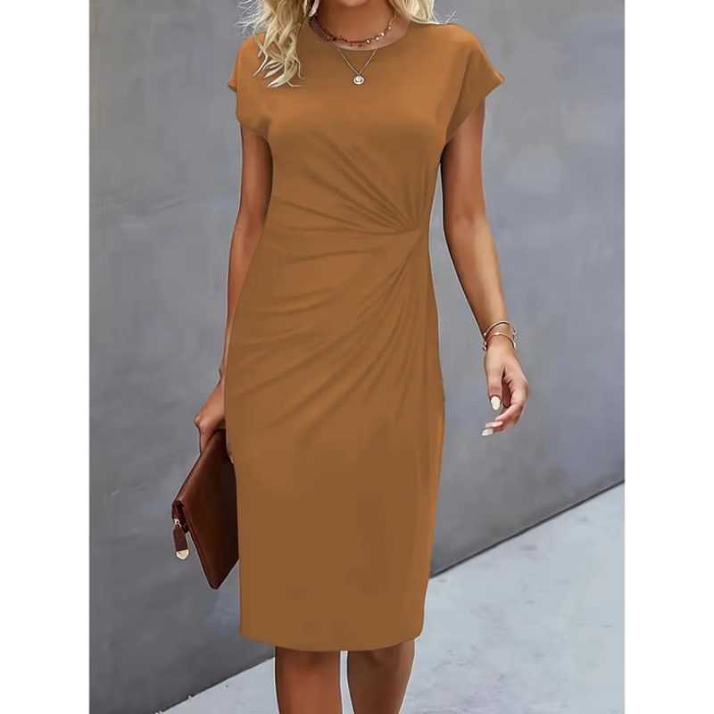 Women’s Short Sleeve Midi Dress – Formal Style