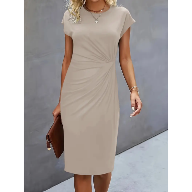 Women’s Short Sleeve Midi Dress – Formal Style