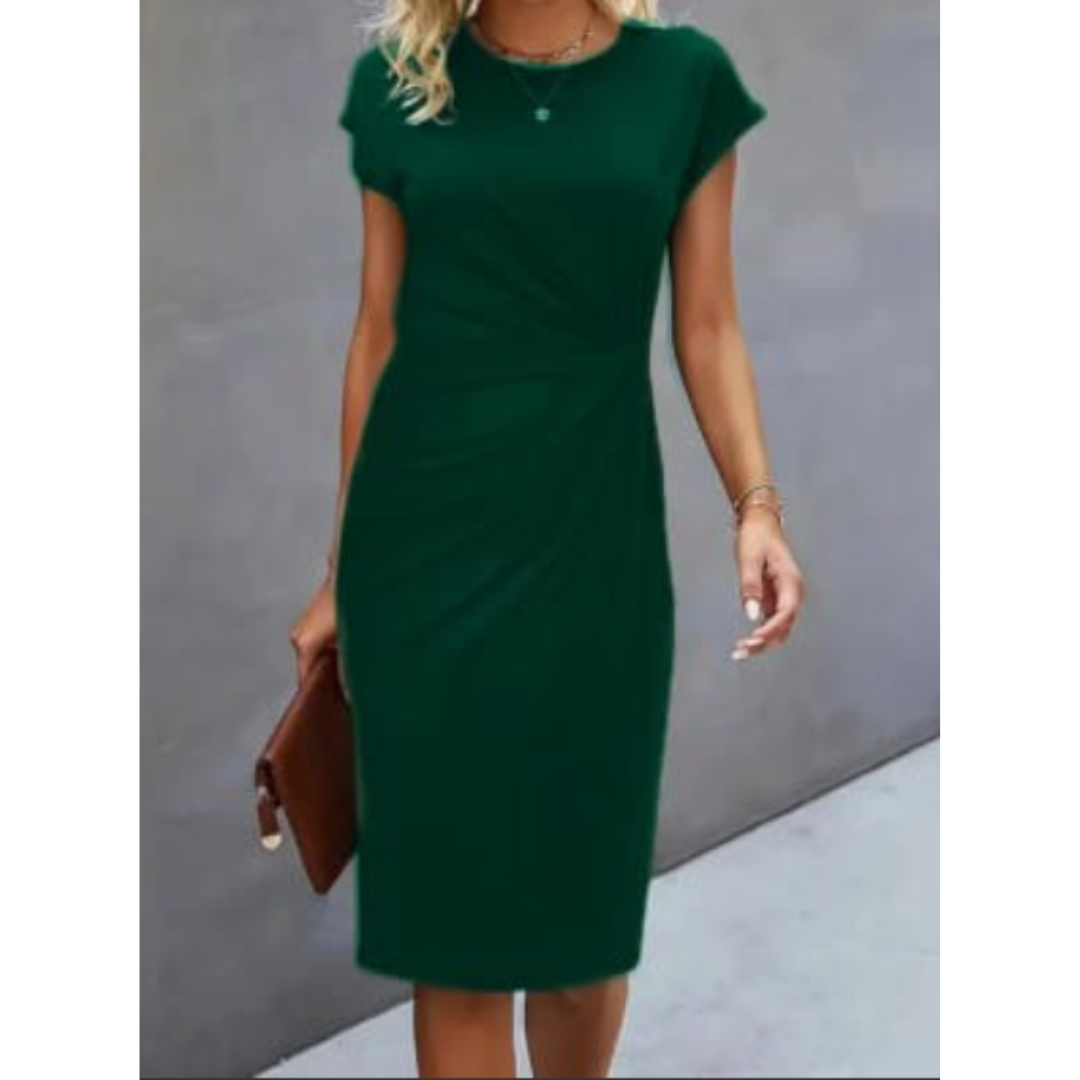 Women’s Short Sleeve Midi Dress – Formal Style