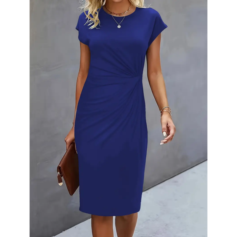 Women’s Short Sleeve Midi Dress – Formal Style