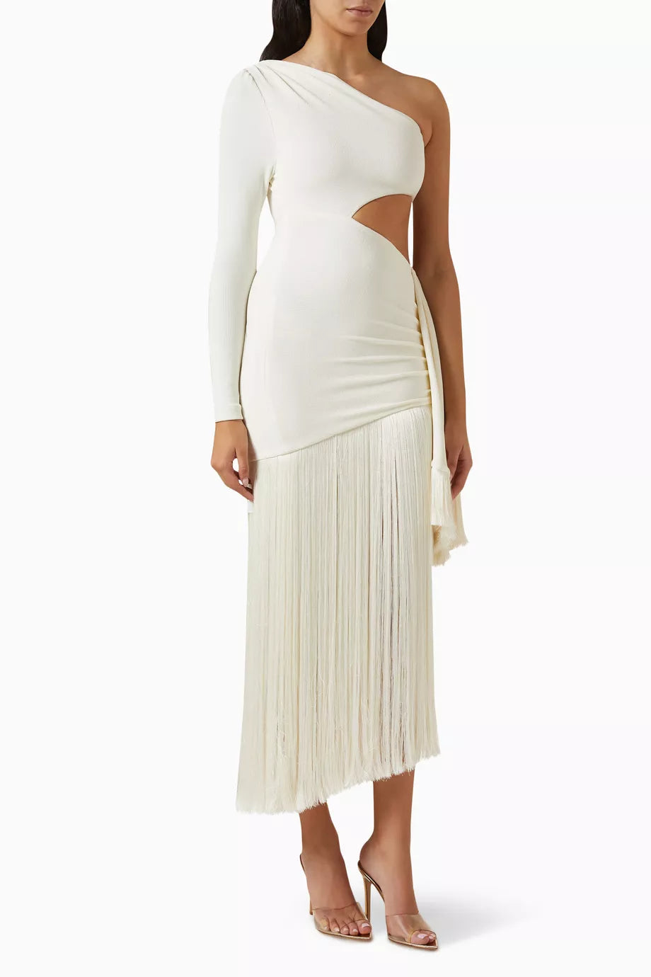 Women's Sleeveless Cut-Out Evening Dress with Side Slit