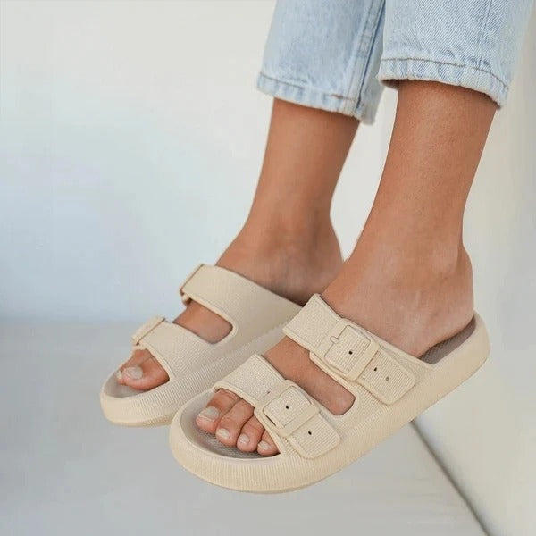 Women's Slip-On Summer Sandals with Adjustable Buckle Straps