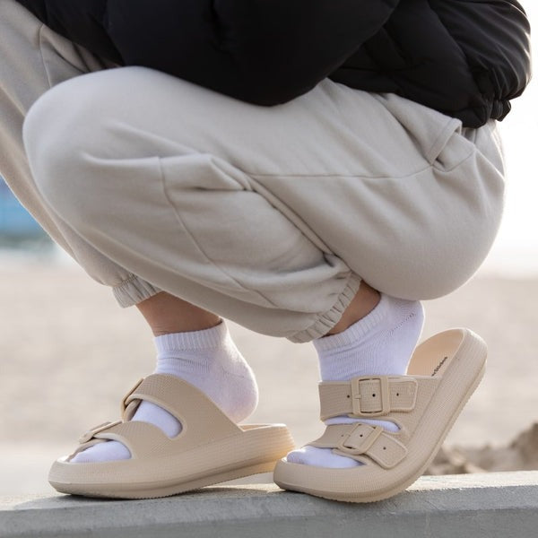 Women's Slip-On Summer Sandals with Adjustable Buckle Straps
