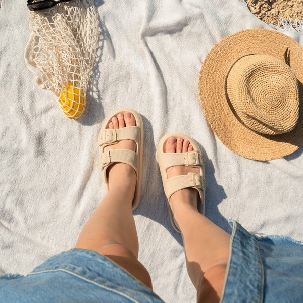 Women's Slip-On Summer Sandals with Adjustable Buckle Straps