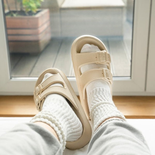 Women's Slip-On Summer Sandals with Adjustable Buckle Straps