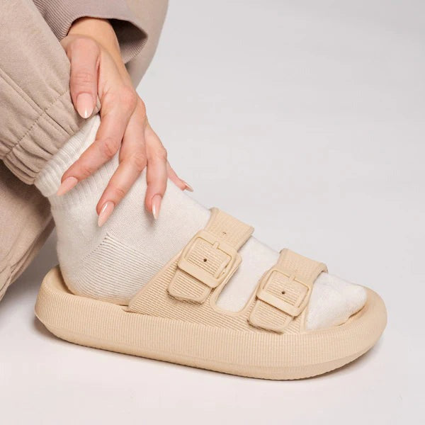 Women's Slip-On Summer Sandals with Adjustable Buckle Straps
