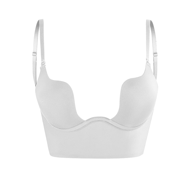 Women's Strap-Free Backless Bra with Invisible Support Design