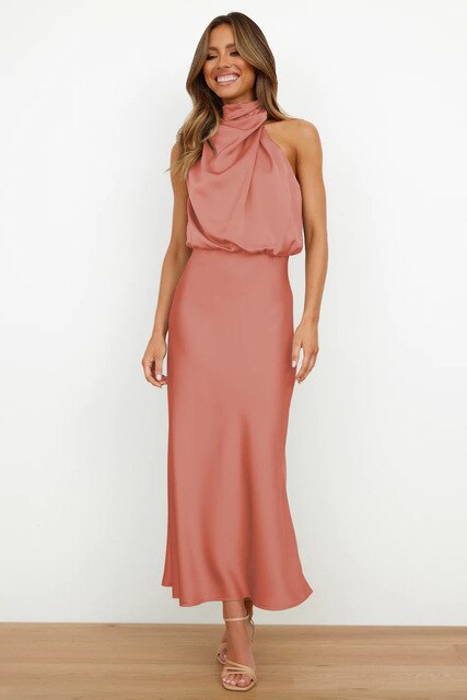Women's V-Neck Cocktail Dress with Sleeveless Fit for Evening Wear