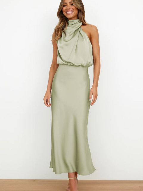 Women's V-Neck Cocktail Dress with Sleeveless Fit for Evening Wear