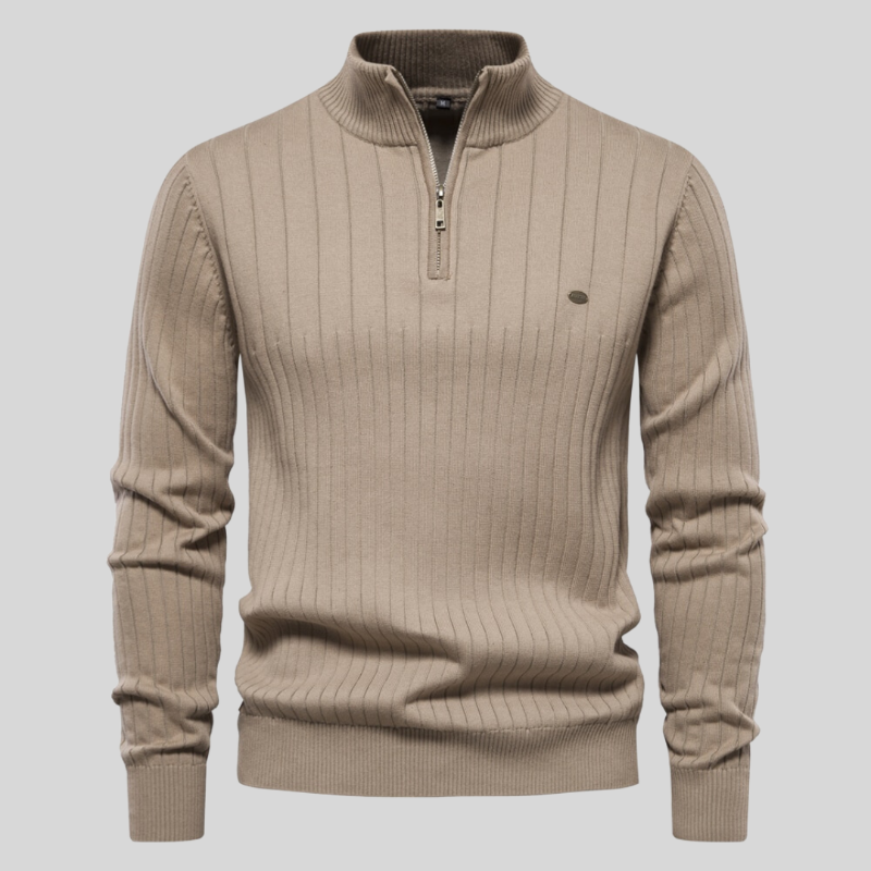 Alvis | Muscle Fit Lässig gerippter Pullover