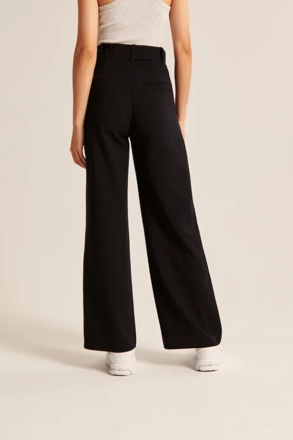 Black Wide Leg Tailored Pants