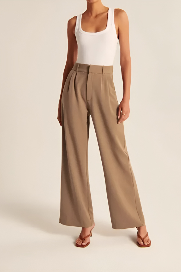 Braune Wide Leg Hose