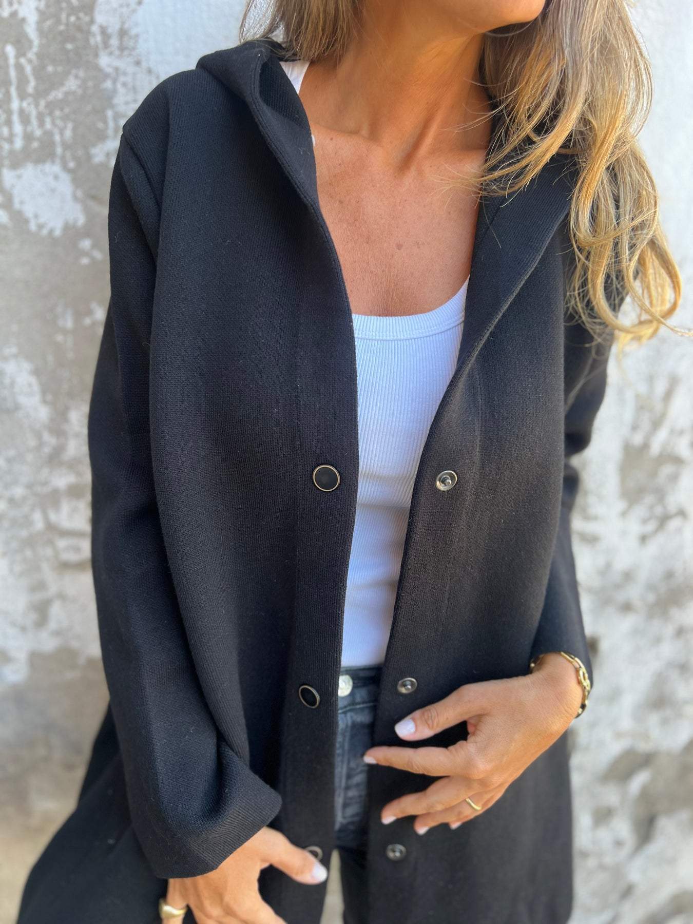 ELISA | Casual single-breasted blazer with hoodie