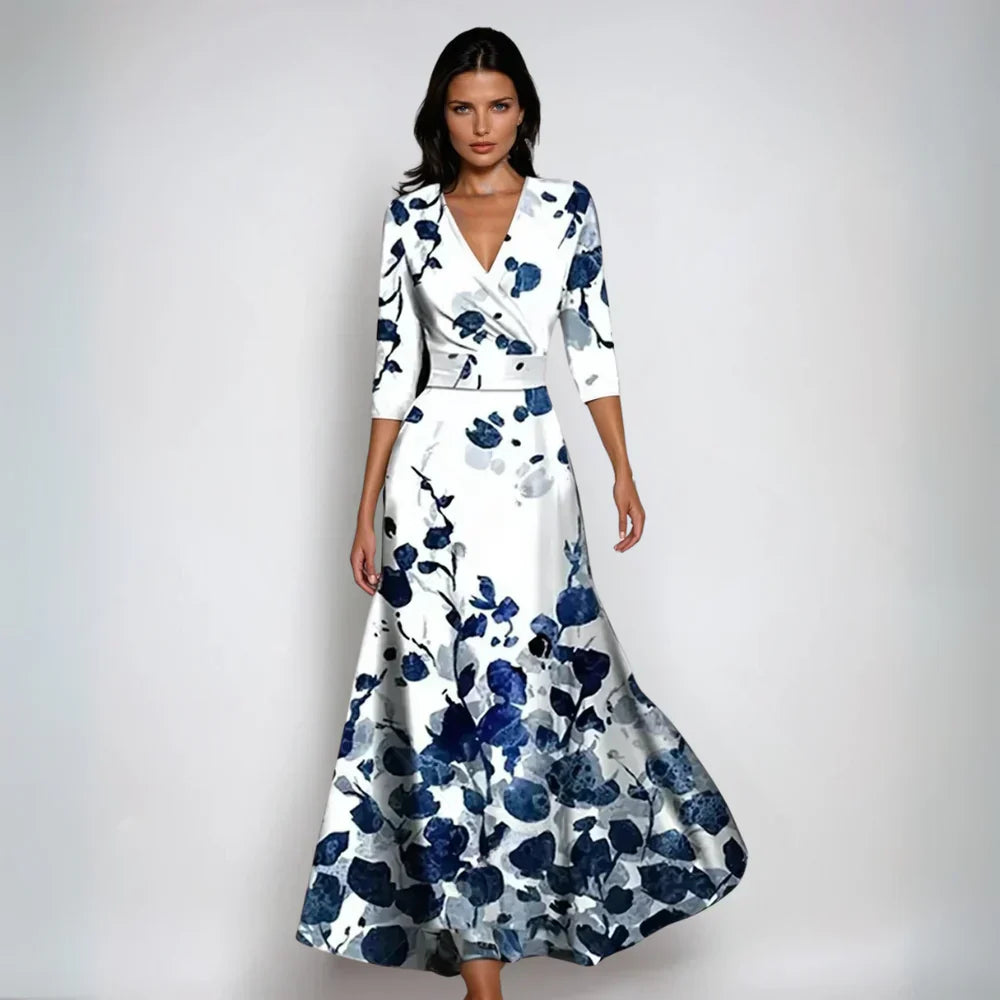 Elegant Floral Wrap Maxi Dress for Summer