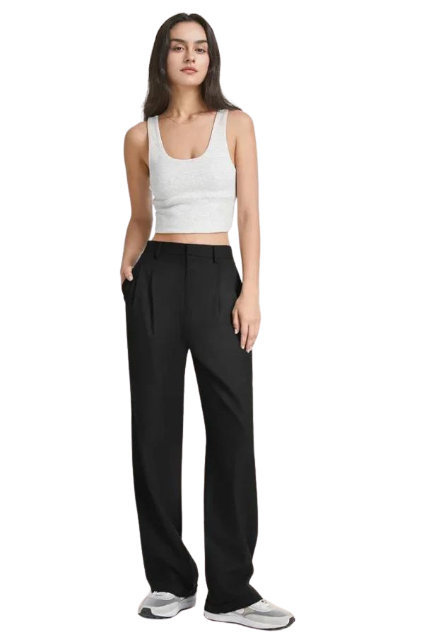 Black Wide Leg Tailored Pants