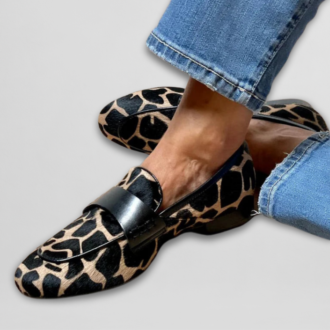 Women's Animal Print Slip-On Loafer Moccasins Casual Shoes