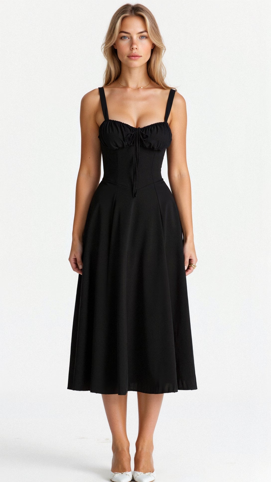Women’s Corset Midi Dress with Straps
