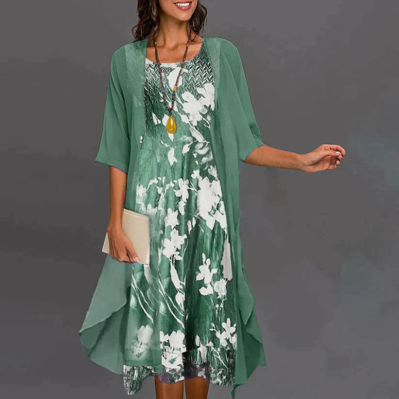 Women’s Mini Dress with Floral Print and Blazer