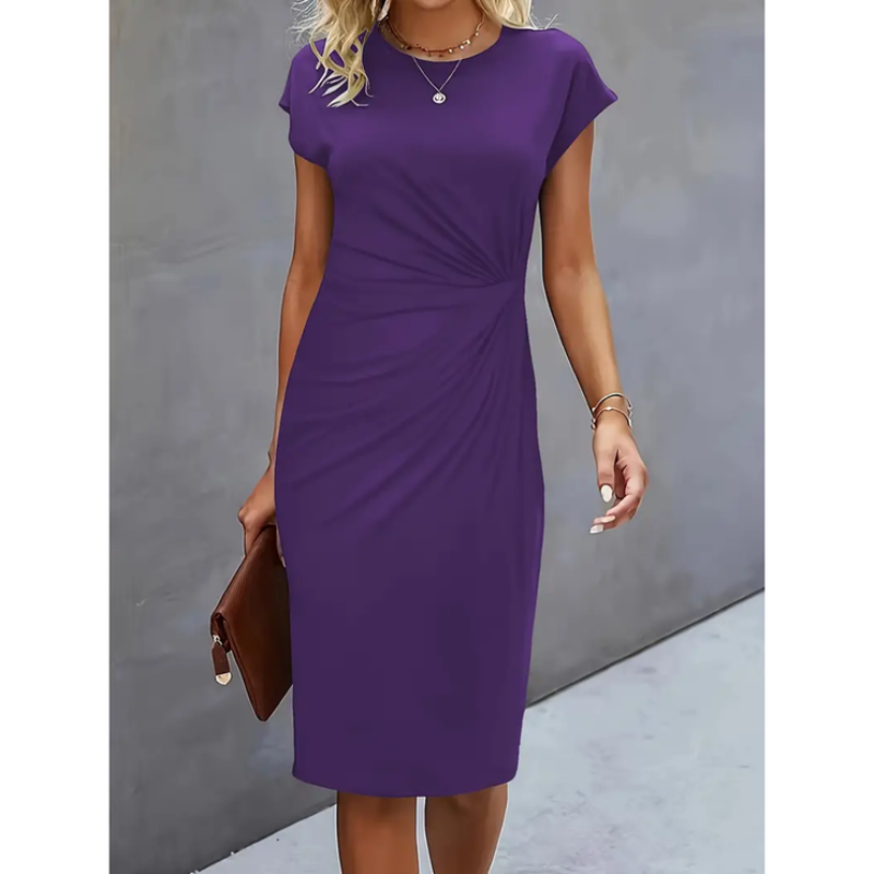 Women’s Short Sleeve Midi Dress – Formal Style