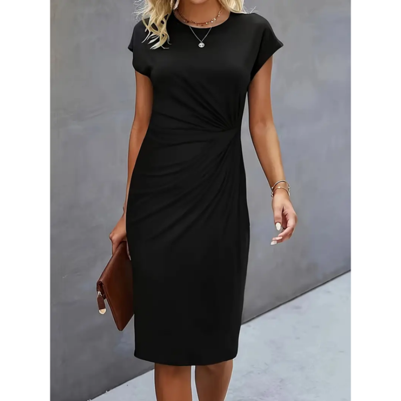 Women’s Short Sleeve Midi Dress – Formal Style