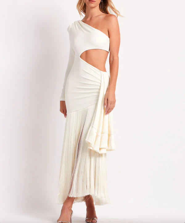 Women's Sleeveless Cut-Out Evening Dress with Side Slit