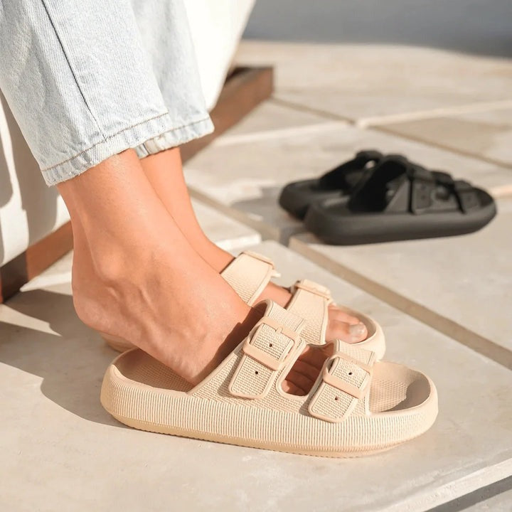 Women's Slip-On Summer Sandals with Adjustable Buckle Straps