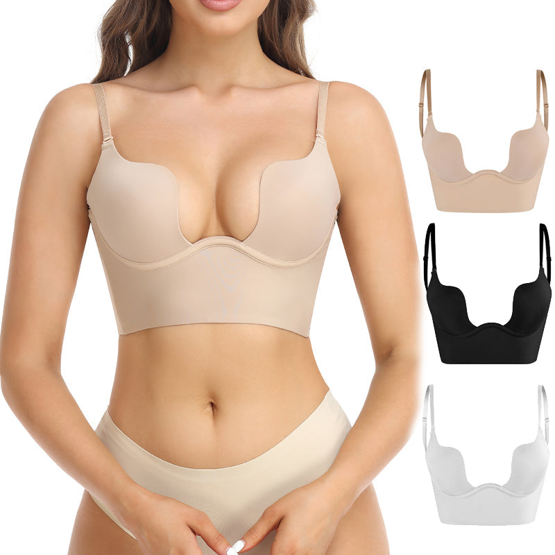 Women's Strap-Free Backless Bra with Invisible Support Design