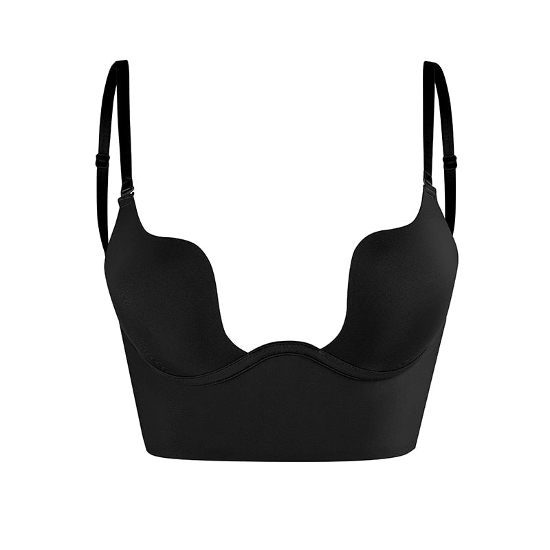 Women's Strap-Free Backless Bra with Invisible Support Design