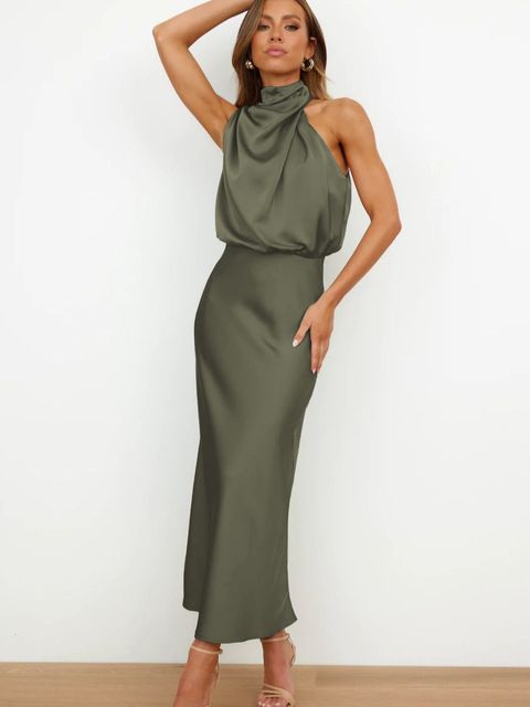 Women's V-Neck Cocktail Dress with Sleeveless Fit for Evening Wear
